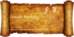 Janák Martin névjegykártya